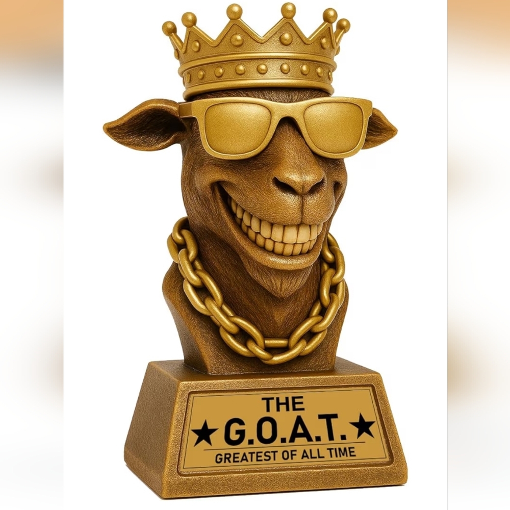 BRAND NEW!💯G.O.A.T.🐐TROPHY 7" AWARD FOR FANTASY FOOTBALL,BASKETBALL,& MORE!🤩